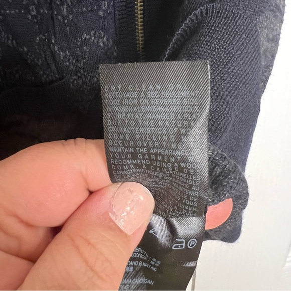 All Saints luxury unisex wool cotton zip cardigan charcoal grey size small - Picture 9 of 12